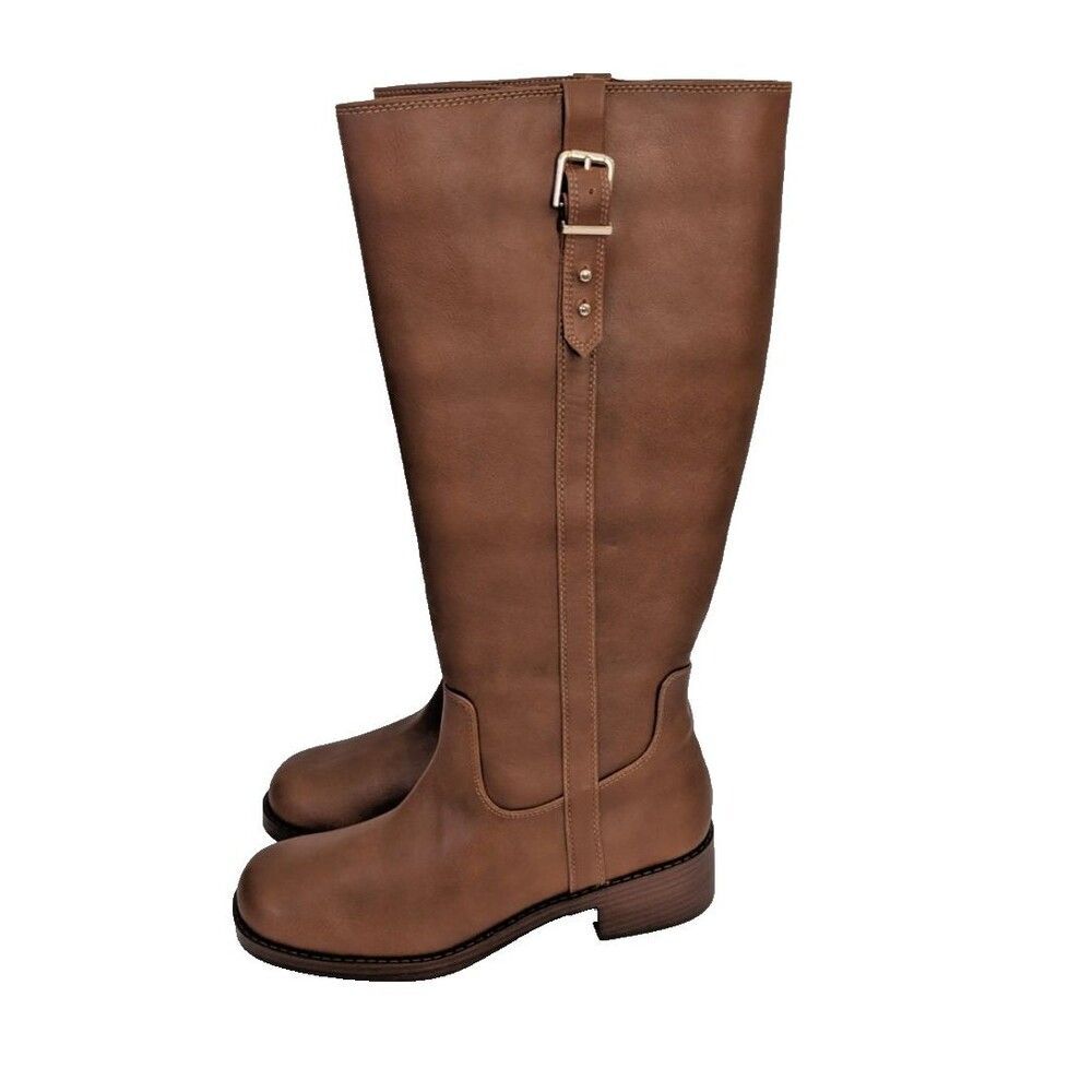 Falls Creek Charlotte Cognac Brown Zip Boots Women's Size 10M NWT